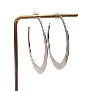 Robert Lee Morris 925 Sterling Silver Hammered Crescent Hoop Earrings
